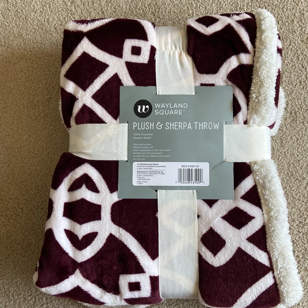 NIP 50”x60” double sided plush throw